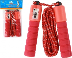 Coardă de sărit roșie cu contor 275 cm reglabilă fitness