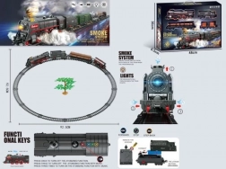 Set de tren cu 48 de piese fum, lumină, sunet