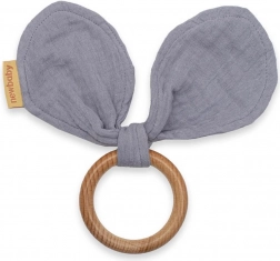 Jucărie de dentiție pentru copii cu urechiușe New Baby Ears gri