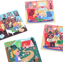 Vilac puzzle din lemn Zlatovláska 4 în 1