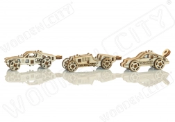 Puzzle 3D din lemn mini set mașini sport