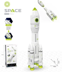 Rachetă cosmică cu astronaut – fum, lumină și sunet