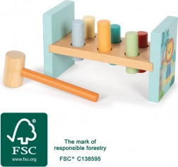 Banc de bătut din lemn Prietenii din junglă