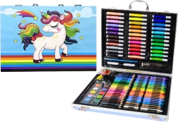 Set de artă în casetă cu unicorn Albastru 150 piese