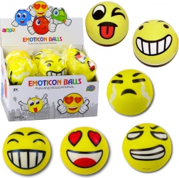 Mingea din spumă cu emoticonuri 10 cm, galbenă
