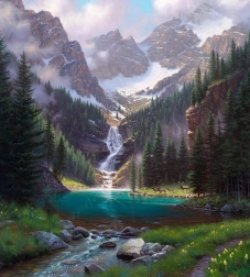 Pictură cu diamante Pârâu de munte 30x40 cm