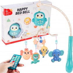 Carusel cu bufniță și animăluțe cu telecomandă