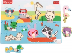 Puzzle din lemn Fisher-Price Animale la apă