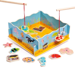 Joc magnetic din lemn pentru pescuit peștișori BIGJIGS TOYS