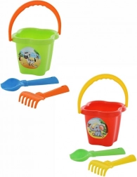 Set de nisip cu găletușă, lopată și grebluțe