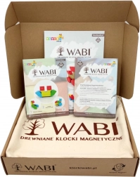 Seturi de construcție magnetice din lemn WABI 40 buc