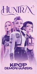 Prosop de baie pentru copii, cu uscare rapidă, K-Pop Demon Hunters Huntrix, 70 × 140 cm, mov