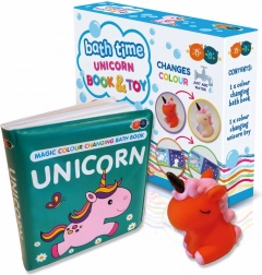 Leporelo de baie magic care își schimbă culoarea cu jucărie – unicorn
