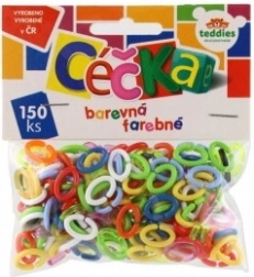 C-uri colorate 150 buc plastic în săculeț