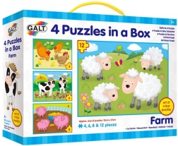puzzle animale de fermă 4 în 1 pentru copii 3+