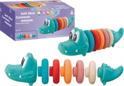 Piramidă educațională moale cu crocodil pentru bebeluși