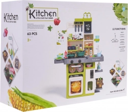 Colț de bucătărie cu funcții de iluminare și sunet, 63 piese. Verde