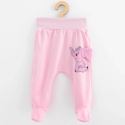 Pantaloni parțiali pentru alăptare din bumbac NEW BABY Happy Elephant roz