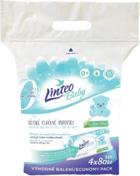 Șervețele umede pentru copii Linteo Baby cu aloe vera, 4×80 buc