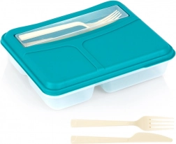 Lunchbox compartimentat cu set de tacâmuri 1,3 l