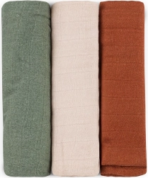 Petite&Mars set de scutece din muselină de bambus Moussy botanic tones 68 × 68 cm (3 buc.)