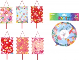 Lampion cilindru 16 cm cu model floral