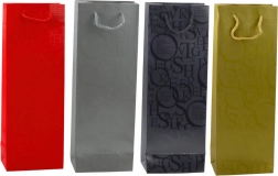 Pungă cadou pentru sticlă cu inscripții în relief 35 × 12 × 9 cm