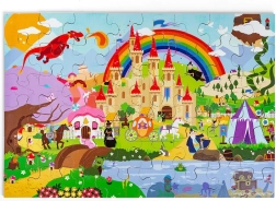 Bigjigs Toys puzzle Lumea fanteziei – puzzle din lemn pentru podea