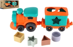 Teddies locomotivă cu vagon și jucărie de sortare din bioplastic