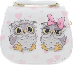 Geantă pentru copii cu bufnițe – albă