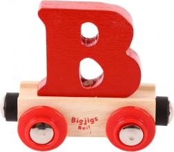 Vagon din lemn cu litera B – BIGJIGS RAIL