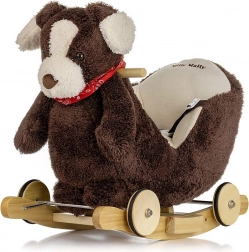 Căluț balansoar cățel cu melodie și roți MILLY MALLY Polly Plus Brown Dog