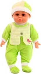 Bebeluș sonor verde – păpușă moale cu sunete