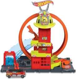 Hot Wheels City super stație de pompieri cu buclă