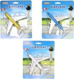 Avion metalic cu mecanism de întoarcere 14 cm (mix)