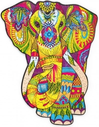Puzzle colorate din lemn Elefant
