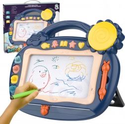 Woopie tablă magnetică de desen cu sunete și ștampile – albastră