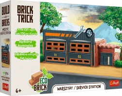 Trefl Brick Trick service auto – set de construcție din cărămizi adevărate (150 piese)