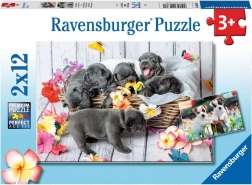 Puzzle Ravensburger Cățeluși adorabili 2×12 piese