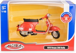 Model scuter Vespa 200 Rally 1:18 roșu (1976)