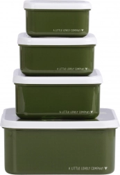 Set de patru cutii pentru gustări A Little Lovely Company – Crocodil