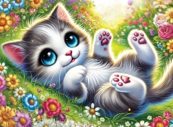 Puzzle din lemn cu pisicuță drăgălașă, 40 de piese