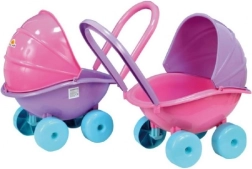 Cărucior adânc din plastic pentru păpuși în mix de culori