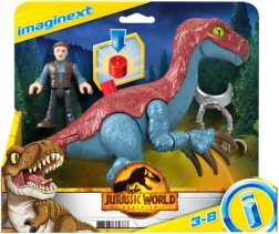 Imaginext JURASSIC WORLD – figurine Therizinosaurus și Owen