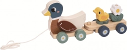 jucărie din lemn de tras familia de rațe