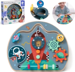 Tablă de activități din lemn în formă de rachetă 6 în 1 – CLASSIC WORLD