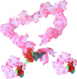 Set hawaian roz – colier și brățări