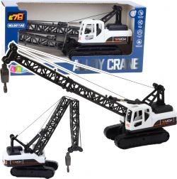 Macara albă pe șenile pentru joacă cu cârlig rotativ 360°