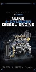 Set de construcție pentru un motor diesel cu patru cilindri, 1029 de piese