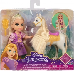 Prințesă RAPUNZEL sau BELLE cu căluț și perie, păpușă 15 cm